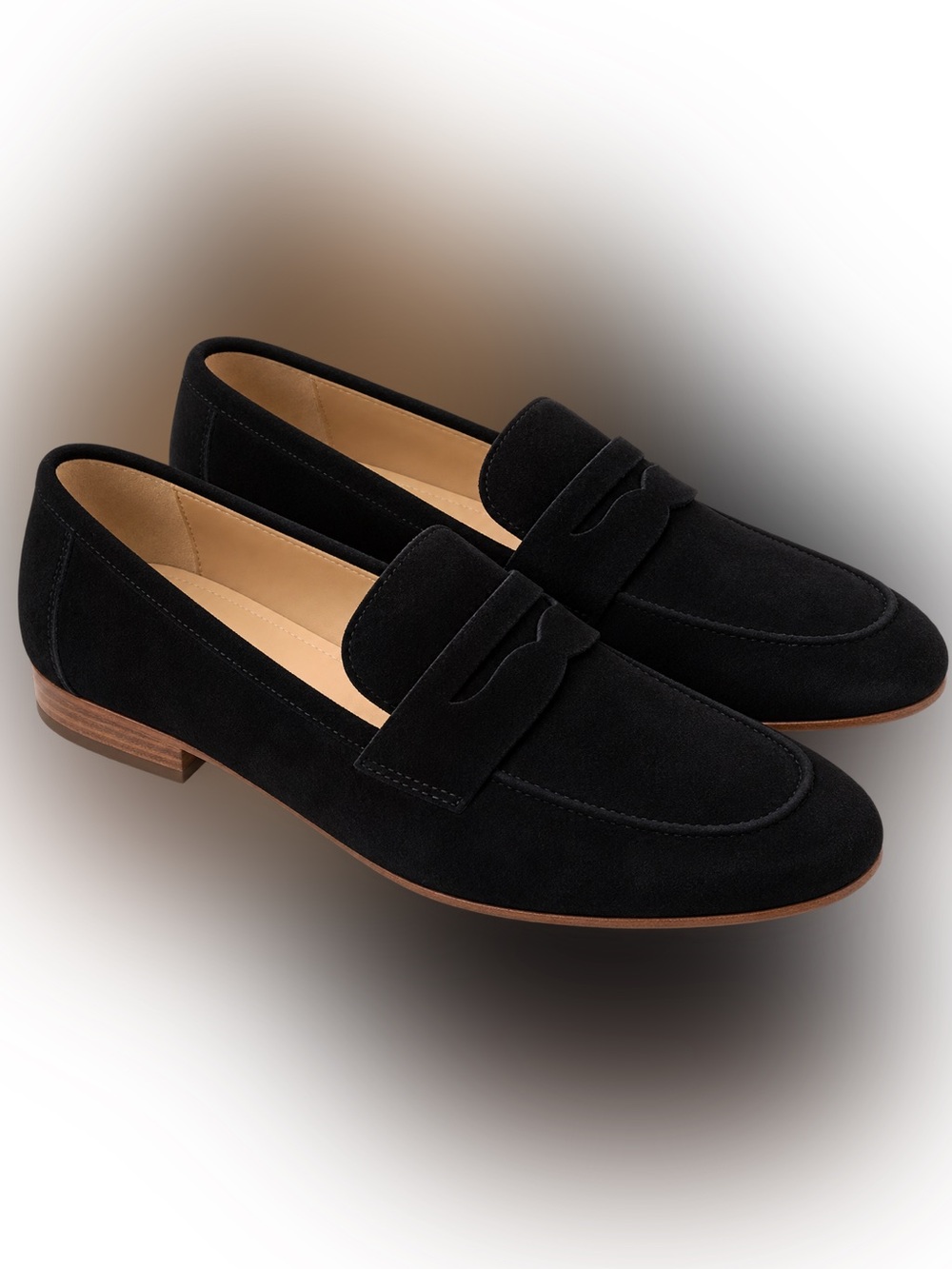 Quince‎ black Italian suede Penny Loafers for women size 7